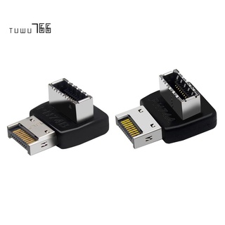 อะแดปเตอร์เชื่อมต่อพวงมาลัย Type-E USB 3.1 Type-E อินเตอร์เฟซ 90 องศา Type-C สําหรับคอมพิวเตอร์ (PH74A)