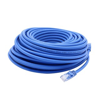 สาย Lan เชื่อมต่ออินเตอร์เน็ต สายนำสัญญาณเครือข่าย Ethernet CAT6 FIBRECONNEX 30 ม. สีฟ้า LAN CABLE FIBRECONNEX CAT6 30M