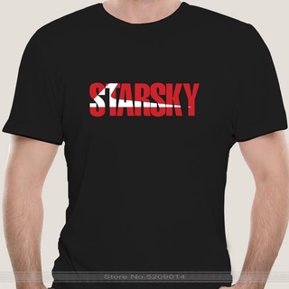 พร้อมส่ง เสื้อยืดแขนสั้น ผ้าฝ้าย พิมพ์ลาย Starsky Amp Hutch Text Car สีดํา แฟชั่นฤดูร้อน สําหรับผู้ชาย และผู้หญิงสามารถป