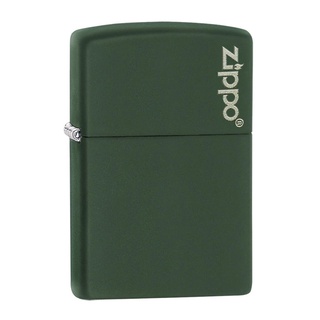 Zippo ไฟแช็กรุ่น 221ZL GREEN MATTE LOGO ของแท้ รับประกันตลอดชีวิต นำเข้าและจำหน่ายโดยตัวแทนจำหน่าย