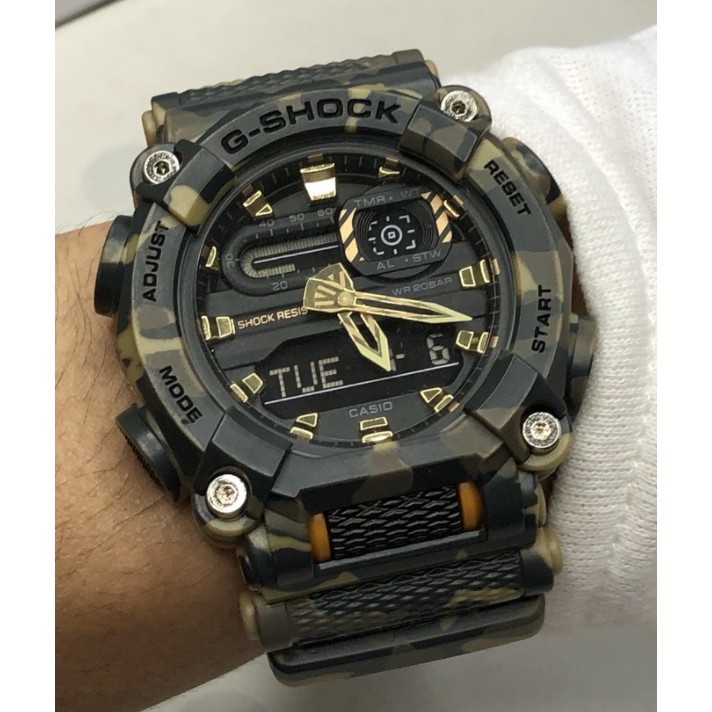 เหมาะสําหรับ g-shock GA-900 Army สีเขียว Camouflage Ga 900 Camouflage สีเขียว Ga900 นาฬิกาผู้ชาย Cam