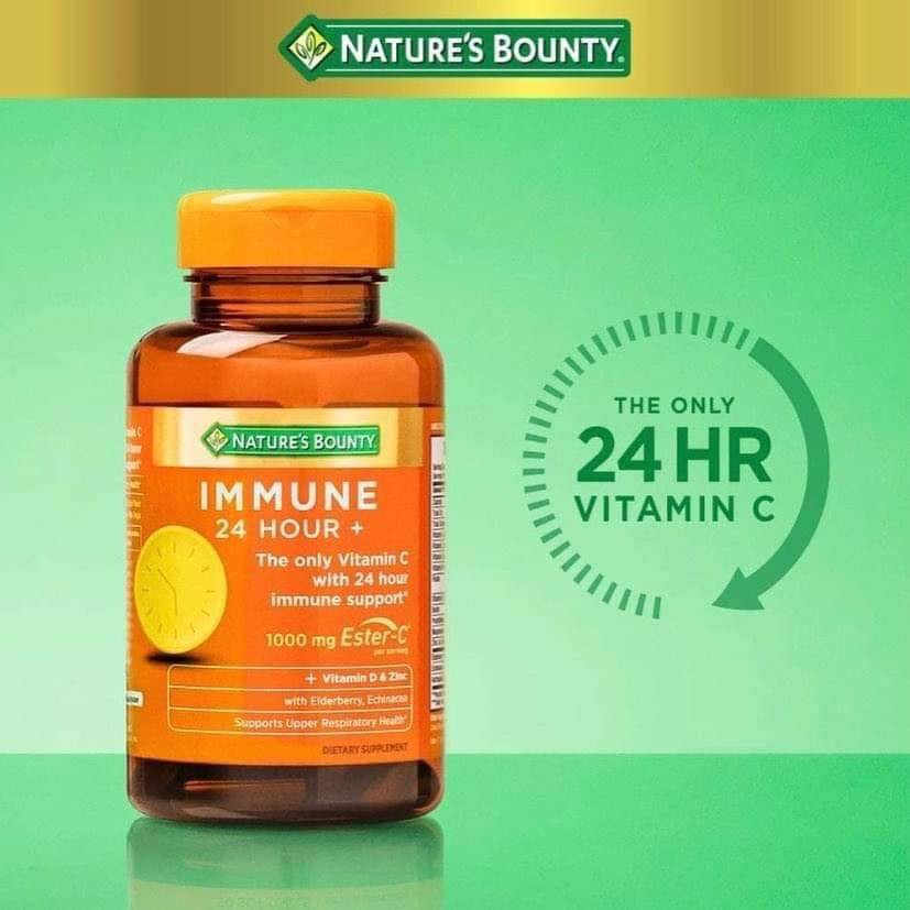 Nature's Bounty Immune 24 Hour+ With 1,000mg Ester-C ช่วยเสริมสร้างภูมิคุ้มกันให้ร่างกายออกฤทธิ์นานถ
