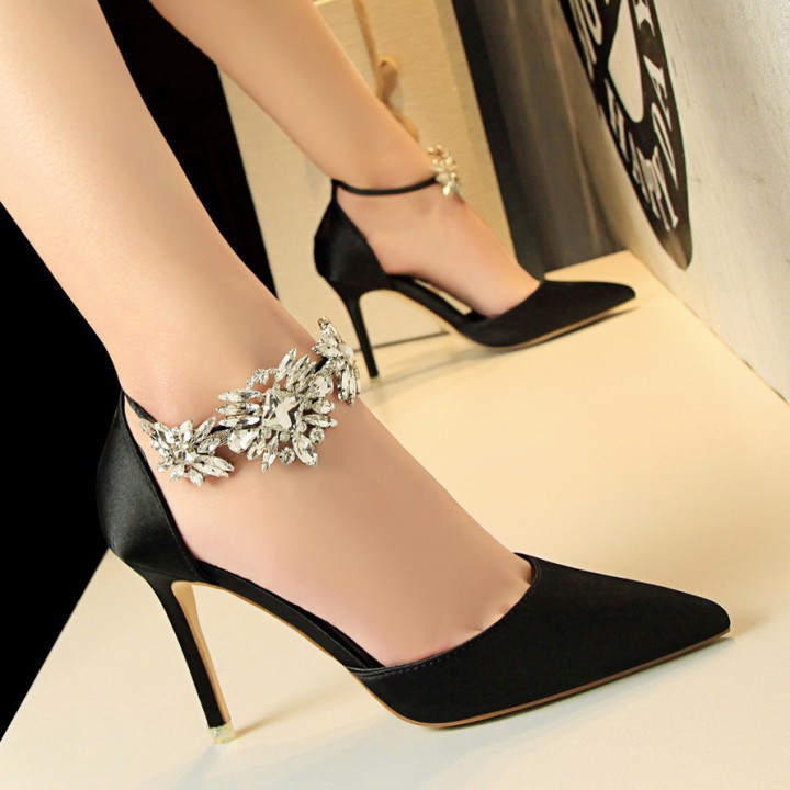 HIGH HEEL SHOES 520-10 OVER 7P BIGTREE FLOWER STONE ANKLET P18