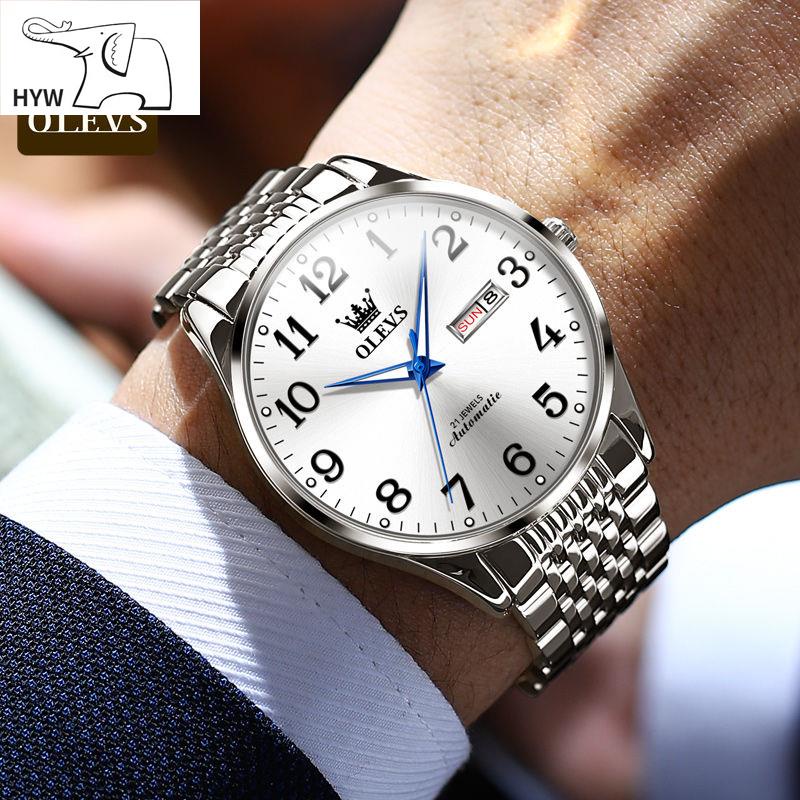 (คุณภาพสูง)การรับรองแบรนด์ Swiss Oris ใหม่นาฬิกากลไกอัตโนมัติผู้ชายนาฬิกาดิจิตอลขนาดใหญ่ส่องสว่างกันน้ำนาฬิกาผู้ชาย