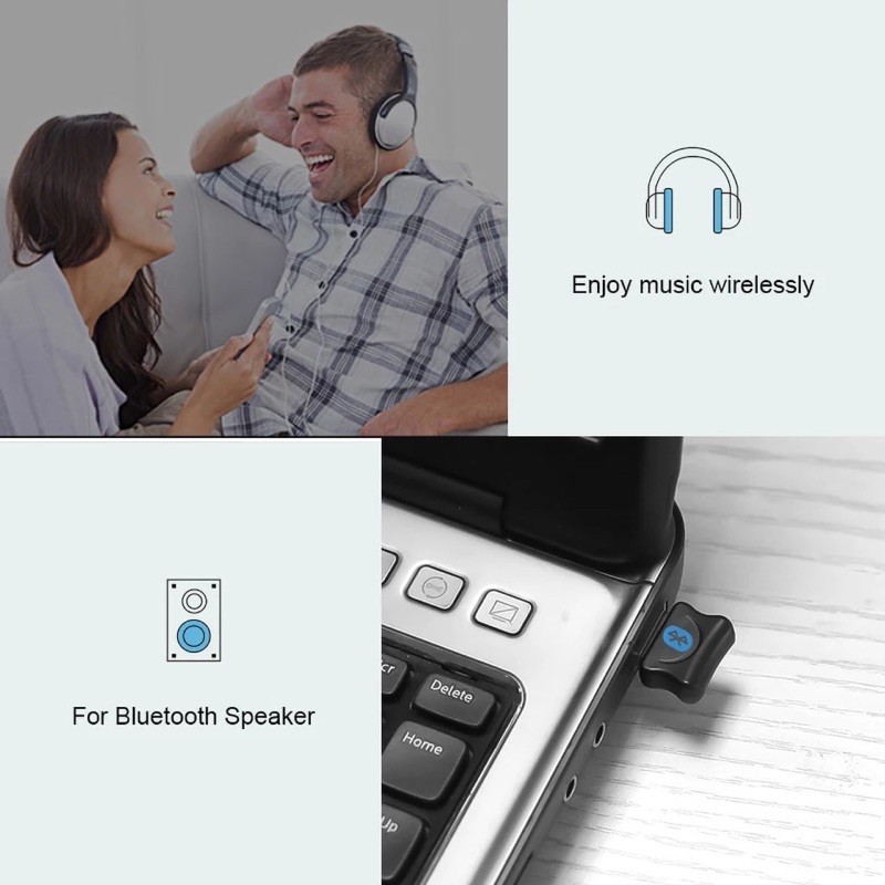 บลูทูธอะแดปเตอร์USB Bluetooth 5.0 DongleสำหรับPCคอมพิวเตอร์ลำโพงไร้สาย10เมตรช่วง