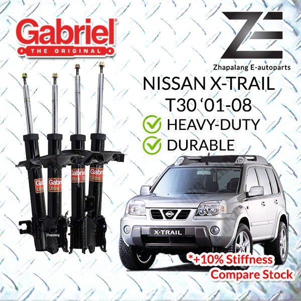 [4 ชิ้น] Nissan X-Trail T30 01-08 (F+R) Gabriel Ultra Heavy Duty G-Force Absorber Complete ด้านหน้าแ