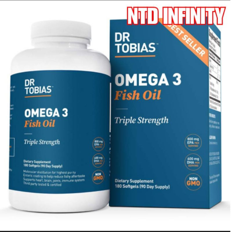 นำเข้า🇺🇸 Dr.Tobias Omega 3 Fish Oil 90/180 เม็ดสุดยอด Fish Oil ขายดีในอเมริกา