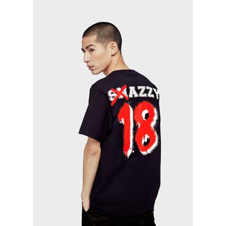 SNAZZY Football No.18 (Black) เสื้อยืดชาย เสื้อยืดคอกลม เสื้อสตรีท