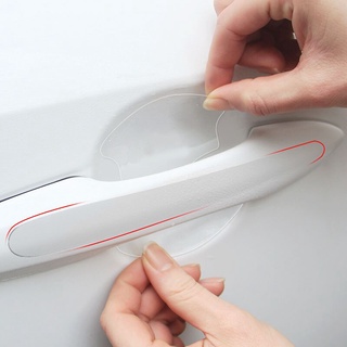 8 ชิ้น / เซ็ต สติกเกอร์ชามประตูรถใส สติ๊กเกอร์ติดแฮนด์  / 8pcs Car stickers Car Door Handle Scratches Protector Films