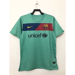 เสื้อกีฬาแขนสั้น ลายทีมชาติฟุตบอล Barcelona 10-11 ชุดเยือน สไตล์เรโทร