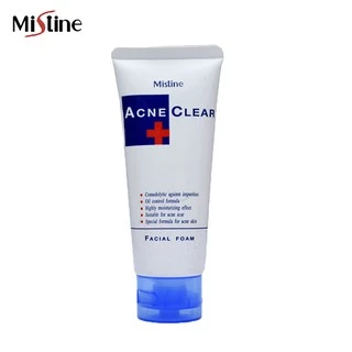 Mistine Acne Clear Facial Foam 100 g. มิสทิน แอคเน่ เคลียร์ โฟม โฟมทำความสะอาดผิวหน้า โฟมลดสิว โฟมล้างหน้า