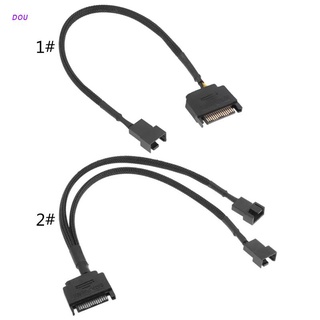 Dou Sata 15 Pin To 3 Pin/4 Pin อะแดปเตอร์ขยายสายเคเบิ้ลพัดลม Cpu สําหรับแล็ปท็อป