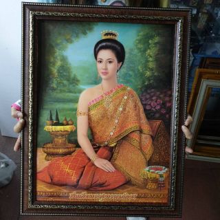 กรอบรูปกระจก ภาพมงคล พระสุพรรณกัลยา ติดผนัง บ้าน ร้านเสริมสวย ธุริกจด้านเสริมความงาม ขายเครื่องสำอางค์