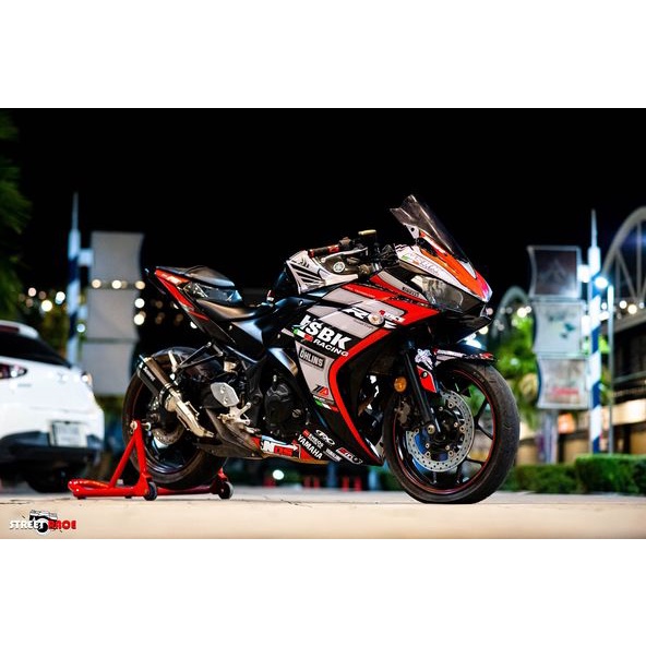 สติ๊กเกอร์แต่งลายรถ YAMAHA R3 โมเดลเก่า ลาย HSBK RACING