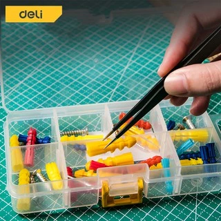Deli 3ชิ้น ปากคีบ แหนบ ที่คีบเพชร ปากคีบตรง ปากคีบโค้ง ปากขบกันหมดไม่มีบาก ป้องกันไฟฟ้าสถิตย์ วัสดุสแตนเลส tweezer