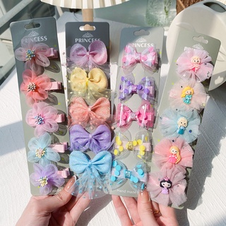 5Pcs/Set New Cute Bow Hair Clips for Girls Sweet Hairpins Colorful Barrette Kids Fashion Hair Accessories