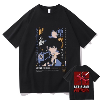 ขายดี เสื้อยืด ผ้าฝ้าย พิมพ์ลายกราฟฟิค คาวบอย Bebop สไตล์ฮาราจูกุ สําหรับผู้ชาย และผู้หญิง