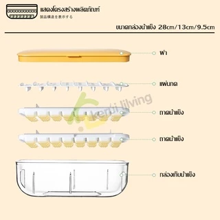 Ecoco ที่ทำน้ำแข็ง ที่ทำน้ำแข็งก้อน แม่พิมพ์ แม่พิมพ์ทำน้ำแข็ง กล่องใส่น้ำแข็ง มีฝาปิด ถาดแม่พิมพ์น้ำแข็ง ถาดแม่พิมพ์