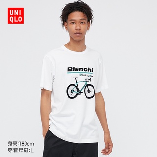 [100% Cotton]ใหม่ Uniqlo เสื้อยืดแขนสั้น พิมพ์ลายจักรยาน สําหรับผู้ชาย และผู้หญิง (UT) 443583