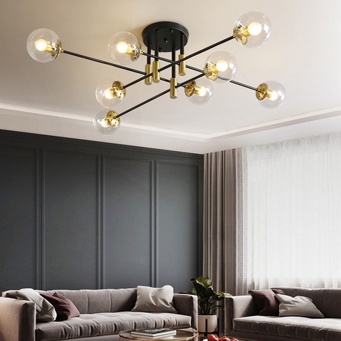 โคมระย้า LED ที่ทันสมัย E27 Ball Light โคมไฟเพดานนอร์ดิกห้องนั่งเล่นห้องครัวไฟตกแต่งภายในบ้าน