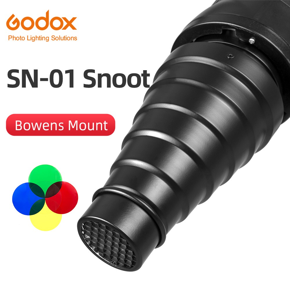 Godox SN-01 Bowens ขนาดใหญ่ Snoot สตูดิโอแฟลชอุปกรณ์เสริมสตูดิโอมืออาชีพอุปกรณ์ไฟเหมาะสําหรับ S-Type