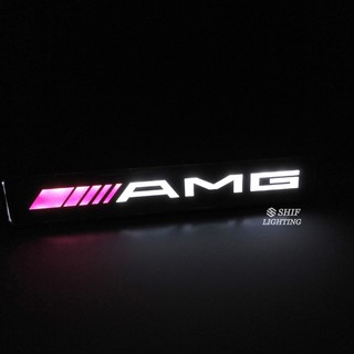 1 x AMG Logo Front Grille Emblem LED Light Stikcer Decal Badge For Mercedes Benz