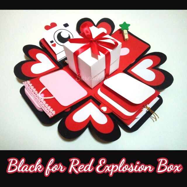 กล่องของขวัญ กล่องระเบิด กล่องเซอร์ไพรซ์ มินิแบล็กฟอร์เรด Mini Black for Red Explosion Box