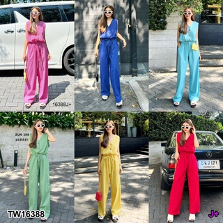 Drawstring Waist Jumpsuit จั้มสูทคอวีแขนกุด