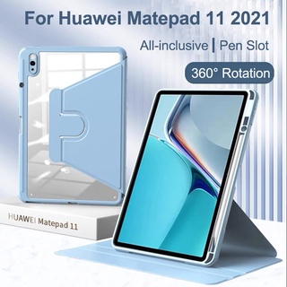เคส พร้อมช่องใส่ปากกา หมุนได้ 360 องศา สําหรับ Huawei MatePad 11 MatePad 10.4 MatePad Pro 10.8 Honor V6 10.4 2021