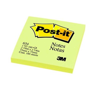 จ่ายแค่ 9 บาท เก็บโค้ดหน้าร้าน + ส่งฟรีกระดาษโน้ต Post-it 3M No.654 (3x3นิ้ว)กระดาษโน้ตมีกาวในตัว 3*3นิ้ว 654 100แผ่