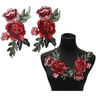 แผ่นแพทช์ ปักลายดอกไม้ ขนาด 20x10 ซม. สําหรับเย็บปักถักร้อย …