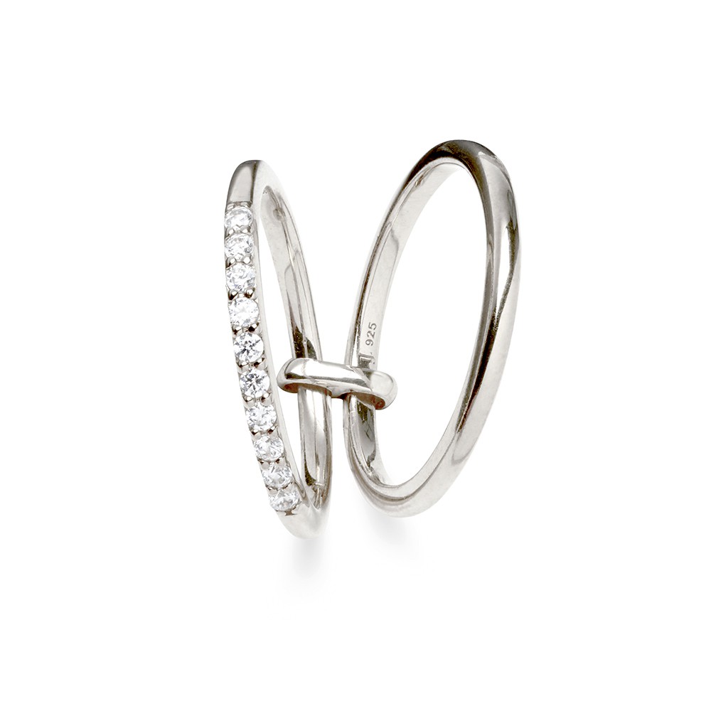 Jewellista خاتم Jeremy فضة 925 بحجر CZ — صورة 5