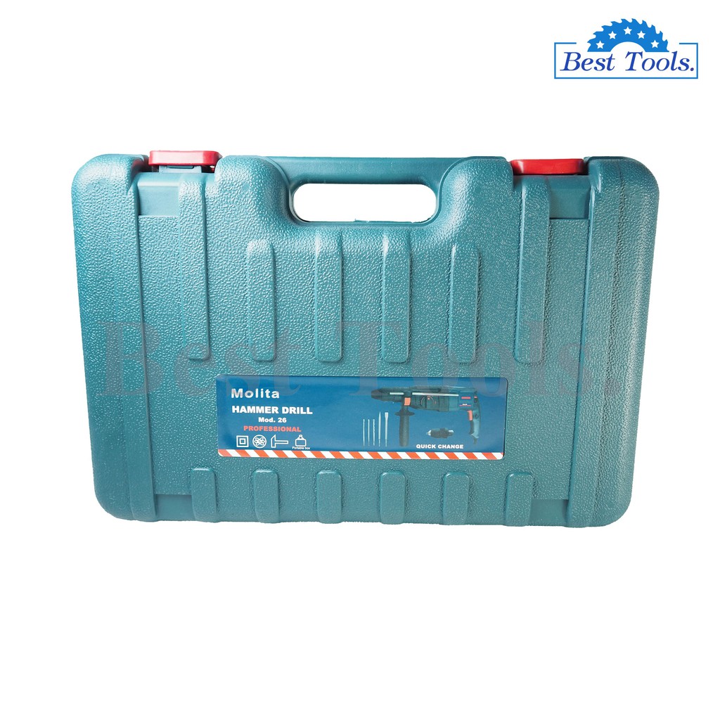 MOLITA สว่านโรตารี่ เจาะกระแทก 2-26 1500W รุ่นท๊อป (เปลี่ยนหัวได้) มีระบบเจาะกระแทก 3 ระบบ พร้อมดอกเจาะ 5 ดอกในชุด - รูปที่ 5