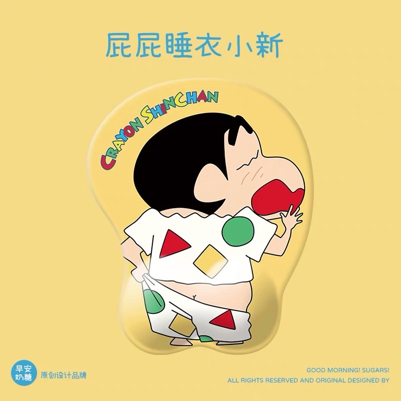 พร้อมส่ง🎟🍬 แผ่นรองเมาส์ ที่รองเมาส์ ชินจัง จัดโต๊ะคอม mouse pad มีซิลิโคนรองข้อมือ เหมาะกับสายทำงาน 