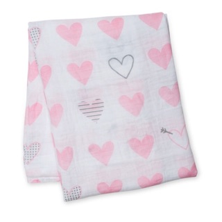 Lulujo ผ้าอ้อมมัสลินคอตตอน Cotton Muslin Swaddle - Sweet Heart