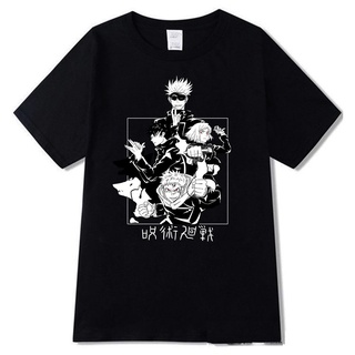 ผ้าฝ้ายคอกลมJujutsu Kaisen Short Sleeve Tees Harajuku Japanese Women Men Loose Cal Tops T-shirtfrom S-4XL