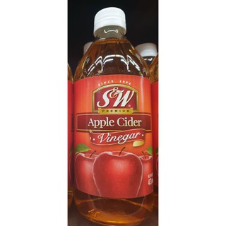 Apple Cider Vingar น้ำส้มสายชูหมัก จากแอปเปิล ตราเอสแอนด์ดับบลิว S&amp;W 473 ml.