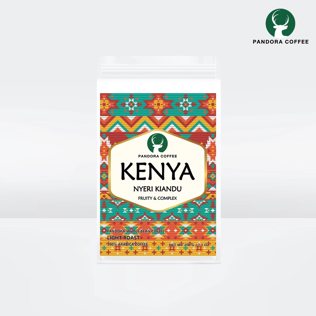 Pandora Coffee เมล็ดกาแฟ เคนยา Kenya Nyeri Kiandu เกรด AB คั่วอ่อน Light Roast