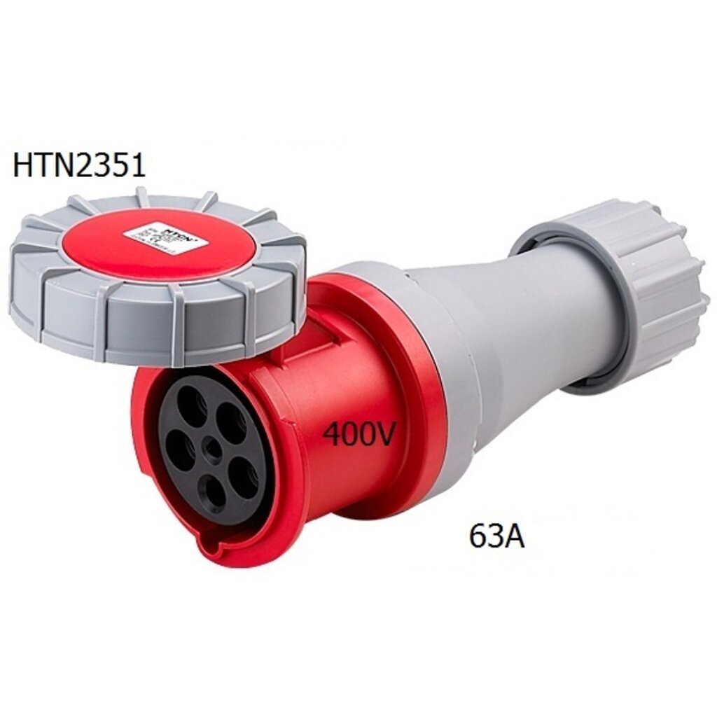 HTN2351 ปลั๊กตัวเมียกลางทาง 3P+N+E 63A 400V IP67 6h