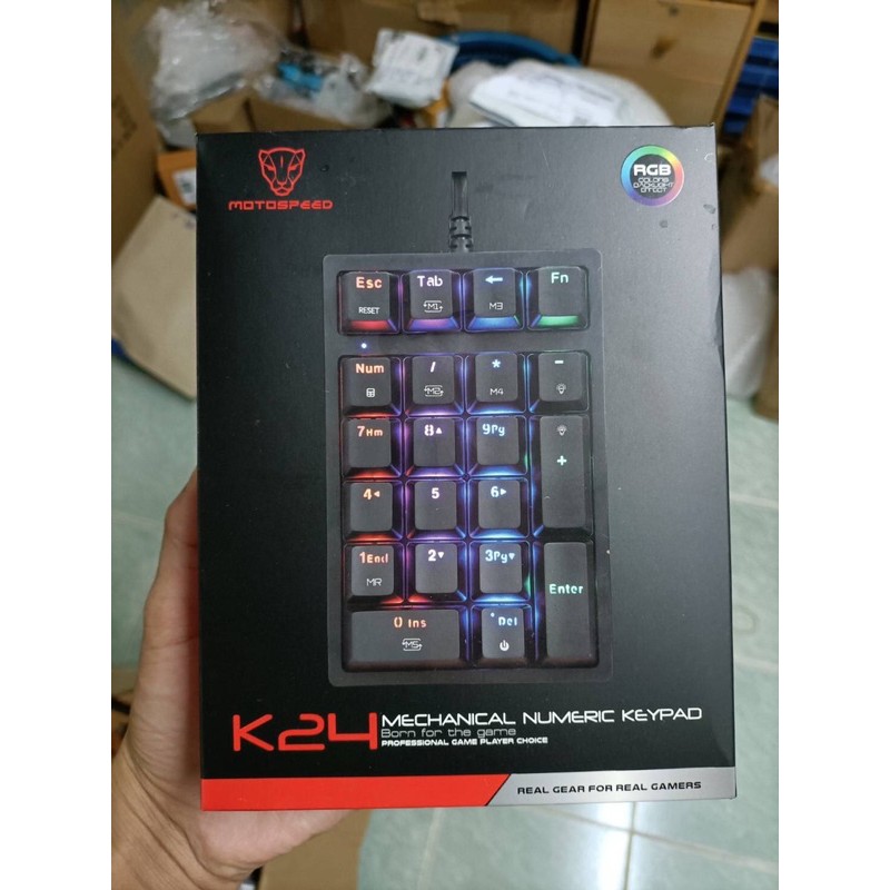 MOTOSPEED K24 USBแบบมีสายแป้นพิมพ์ตัวเลข 21 คีย์Mini Numpad RGB ...