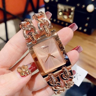 (ผ่อน0%) นาฬิกา GUESS U1117L3 Rose Gold-Tone Multi-Chain Bracelet Watch with Self-Adjustable Links Rose Gold-Tone 28 มม.