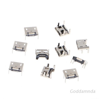 Godd ซ็อกเก็ตเชื่อมต่อ Micro Usb Type B 5 Pin Female Smd 4 ขา 90 องศา 10 ชิ้น