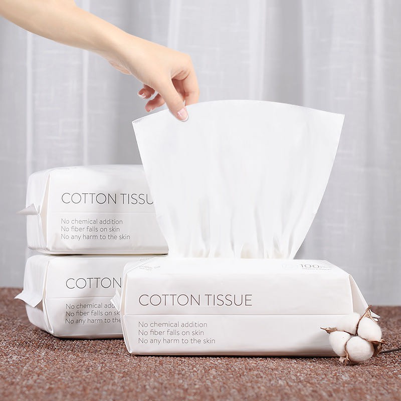 UQใช้พกไปในการเดินทางเผ้าขนหนูใบหน้าหญิงเช็ดหน้ากำจัด 15*20 100ชิ้น แต่งหน้าผ้าฝ้ายเช็ดทำาความสะอาดใบหน้แทนผ้าขนหนู