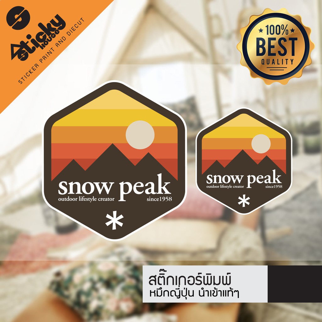Sticker สติ๊กเกอร์แค้มปิ้ง ลาย Snow peak งานพิมพ์ 3M ติดได้ทุกที่ กันน้ำกันแดด ไดคัทพร้อมติด มีหลายขนาด