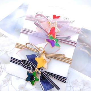 พร้อมส่ง สินค้าในไทย สายผูกผม ยางรัดผม  รูปดาว เครื่องประดับ ริบบิ้น