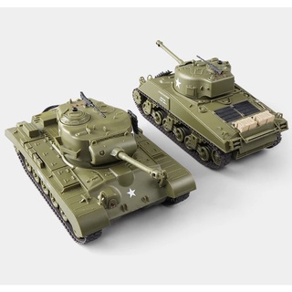 รถถังบังคับวิทยุ M4A3 SHERMAN &amp; M26 2.4GHz1:30 (ระบบยิงอินฟราเรด)ระบบไฟฟ้าสปีดคอนโทรล แบตเตอรี่ชาร์จอุปกรณ์พร้อมเล่น