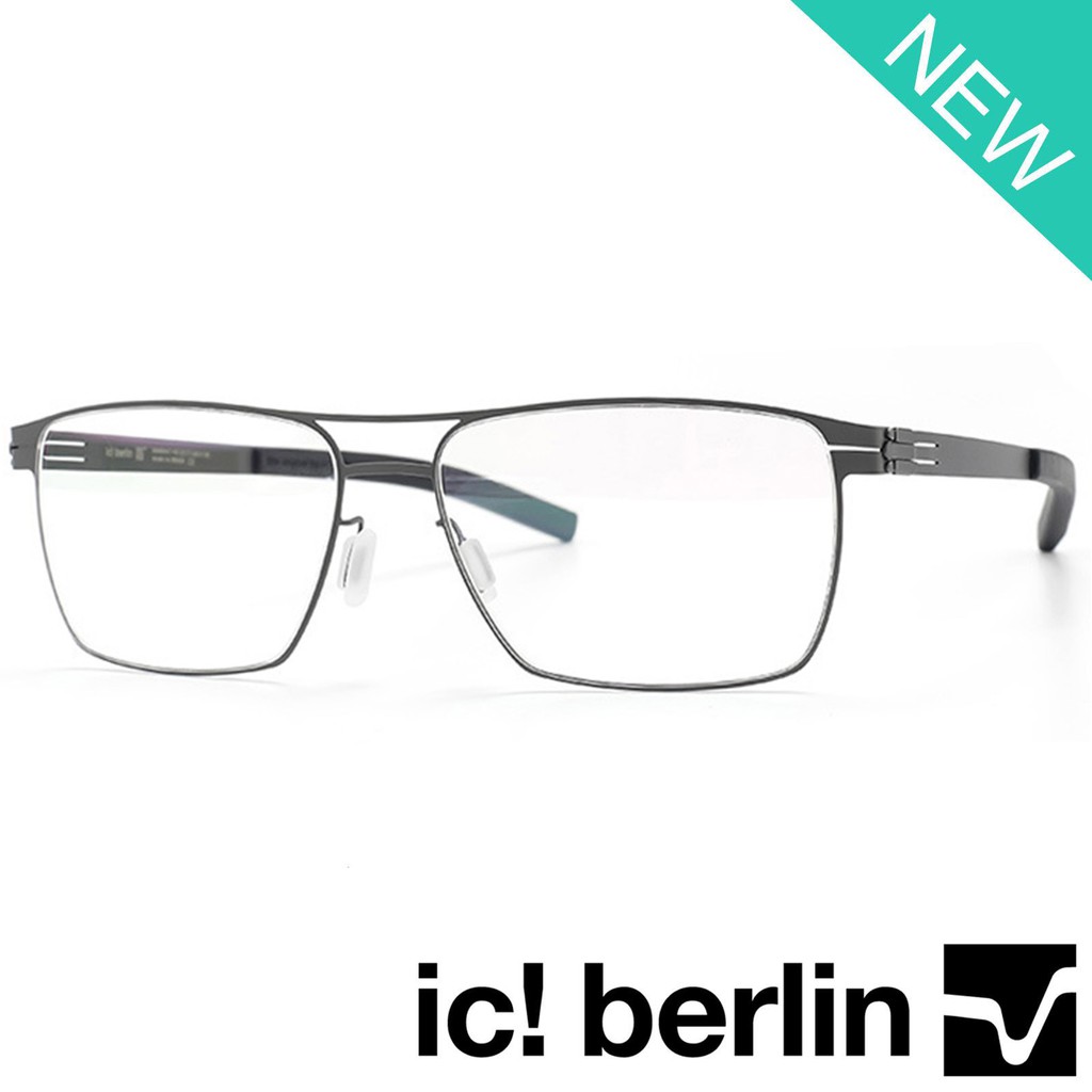 Ic Berlin แว่นตา รุ่น 034 C-2 สีเทา กรอบเต็ม ขาข้อต่อ วัสดุ สแตนเลส สตีล กรอบแว่นตา frame Eyeglass E