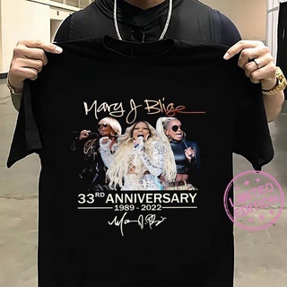 [S-5XL] เสื้อยืดคอกลม ผ้าฝ้าย พิมพ์ลาย Mary J Blige 33rd Anniversary 1989-2022 สําหรับผู้ชาย และผู้หญิง