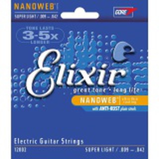 Elixir สายกีตาร์ไฟฟ้า Nanowep SUPER LIGHT /.009-.042 ราคาส่ง