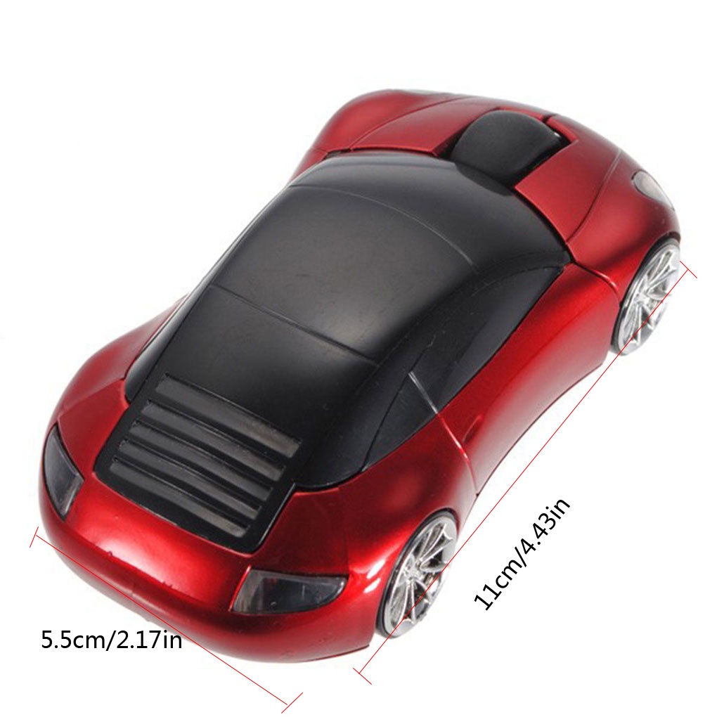 2 4GHz Wireless Mouse Car Shape 3 Buttons Optical Computer Cordless USB Receiver Office Laptop Mice #8